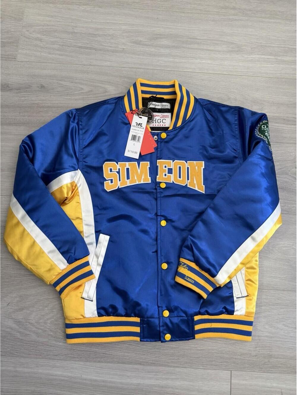 Headgear Classics Youth Derrick Ross Satin Jacket L New Blue